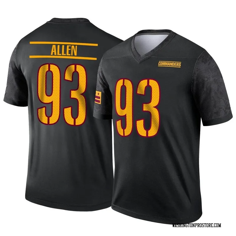 Nike Men's Washington Commanders Jonathan Allen #93 Alternate Black Game  Jersey